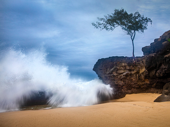High Surf at Kahalahala Beach