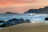 Lighthouse View from Secret Beach at Dawn